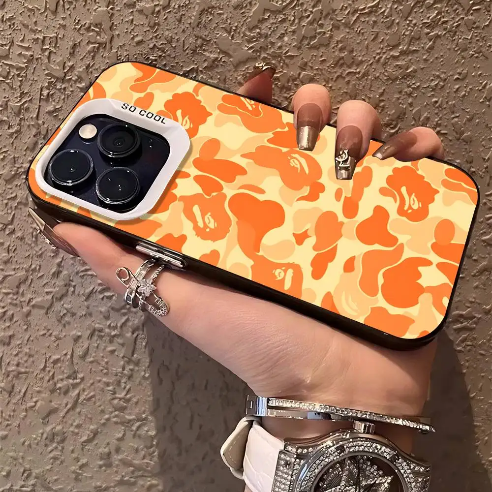 Модный яркий чехол BAPE для iPhone 17 16 15 14 13 12 11 Pro Max Plus, цвет серебристый (art.: 3920dc0069652) - 3920dc0069652