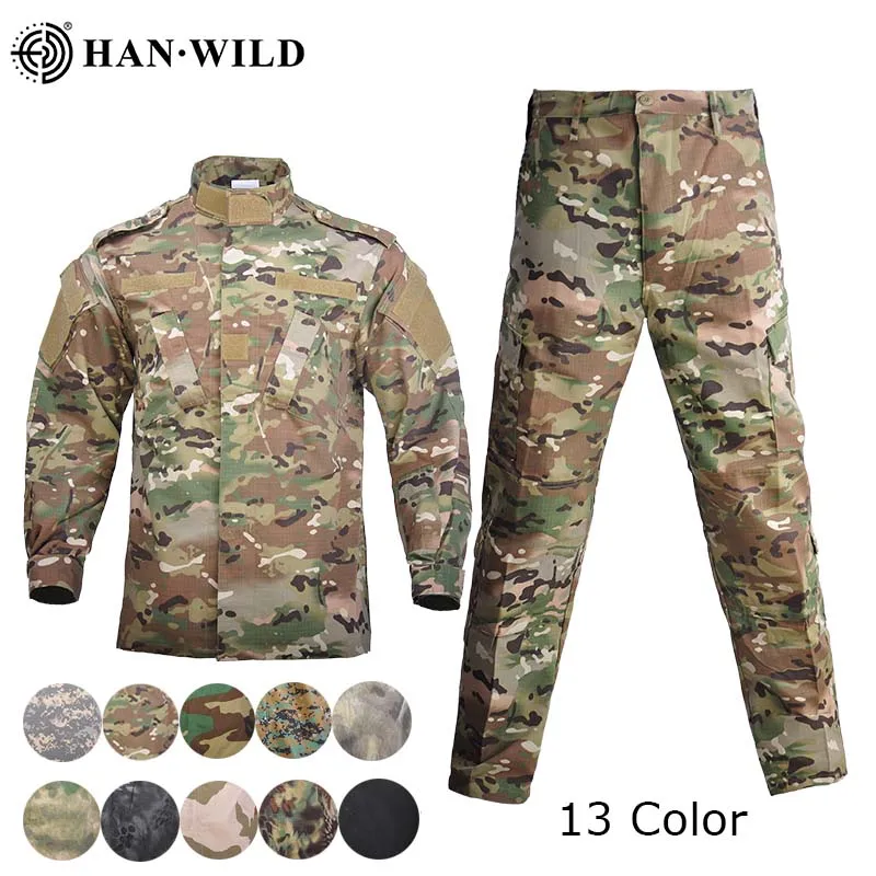 Uniforme Militar para hombre, traje táctico de camuflaje Airsoft, pantalones de combate de las Fuerzas Especiales del Ejército para acampar, ropa de soldado Militar