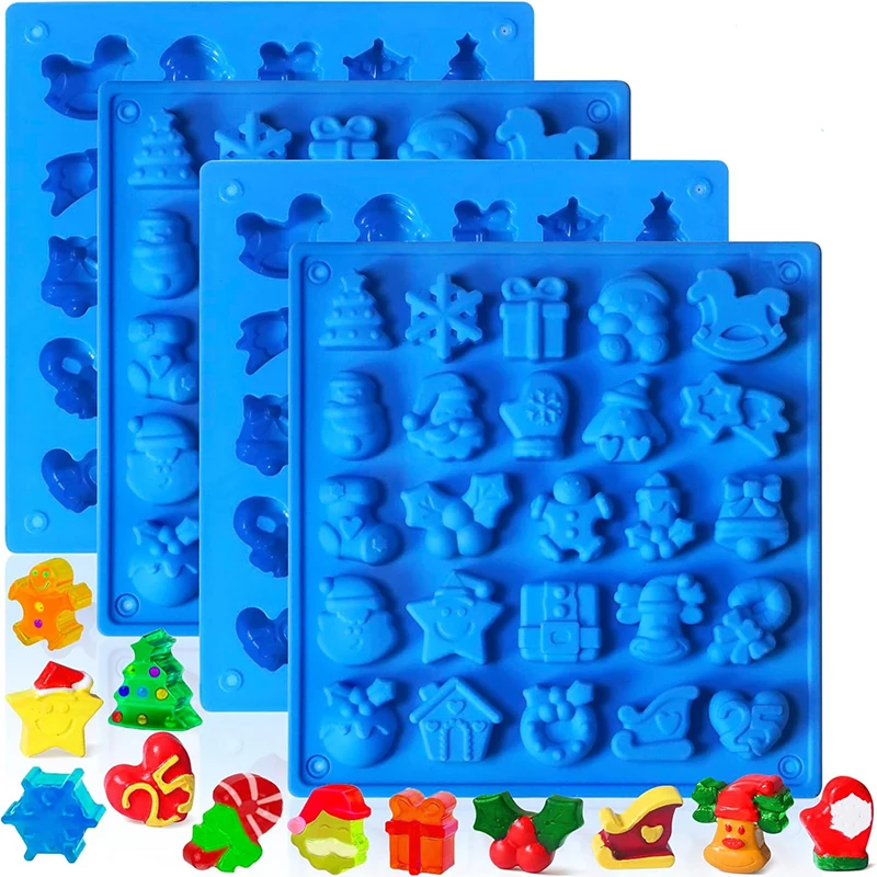 Рождественские формы для шоколадных конфет 4 шт. рождественские с 100 полостями DIY