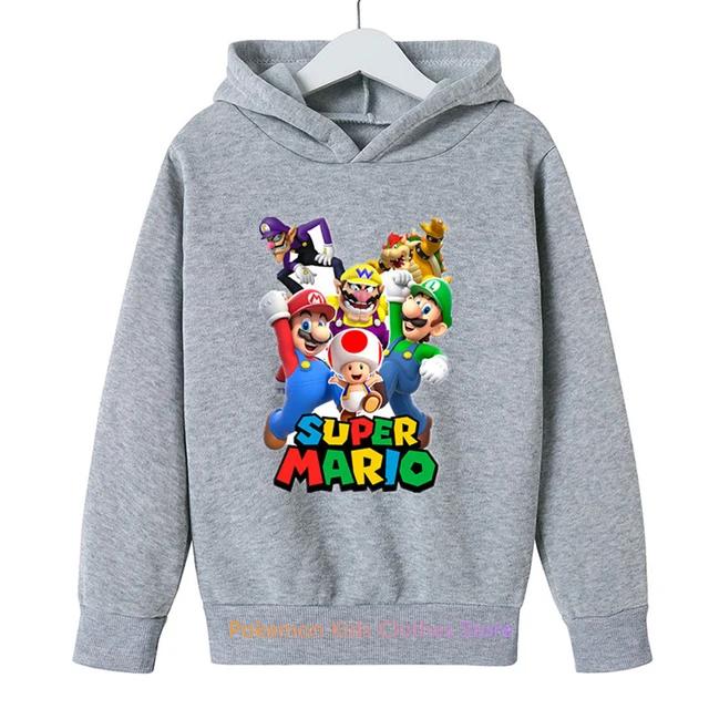 3-12 Years Old Children's Super Mario Hoodie Kids Children's Clothing Autumn Baby Sweater Print Pokemon Girls Pullover Boys