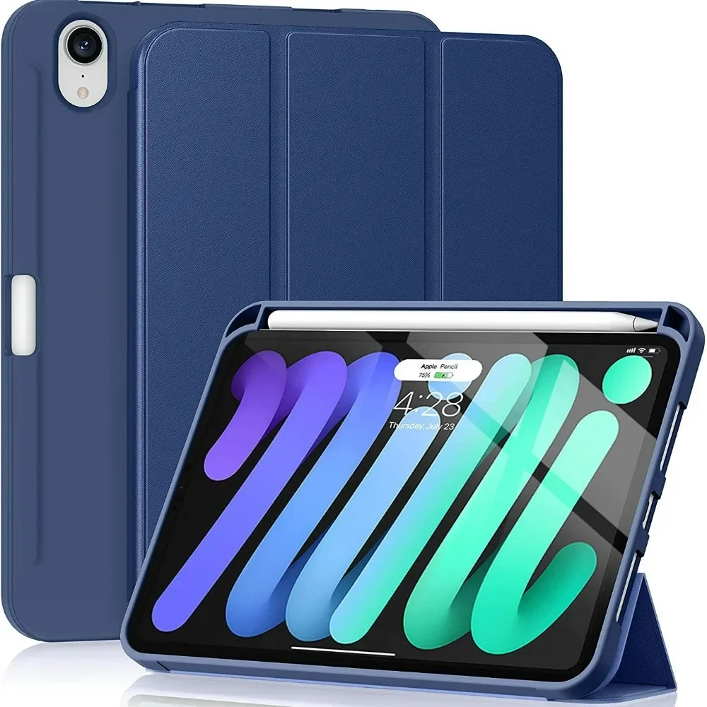 Смарт-чехол для iPad Mini 7 2024 A17 pro 8 3 дюйма 6 2021 A2567 Чехол-держатель карандашей 6-го