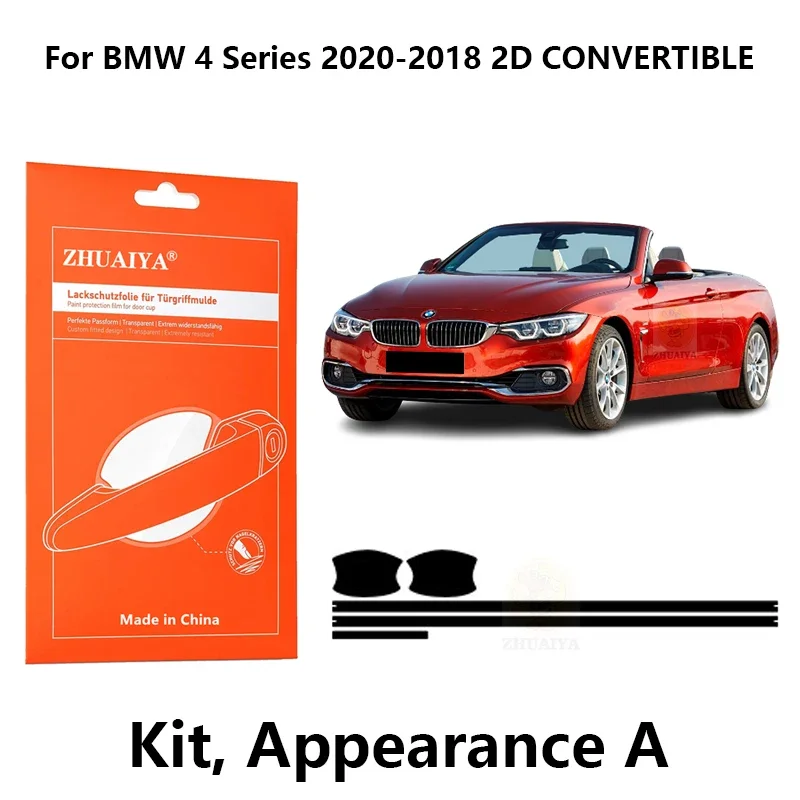

Защитная пленка ZHUAIYA для красок дверной ручки, ТПУ PPF для BMW 4 серии 2020-2018 2D, автомобильные аксессуары-трансформеры