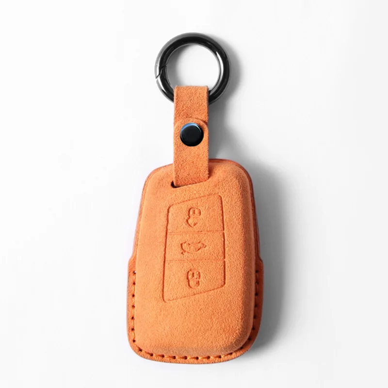 

Alcantara Car Remote Key Case Cover Shell For Volkswagen VW Magotan Passat B8 Golf Skoda Superb A7 Kodiaq Keychain Accessories