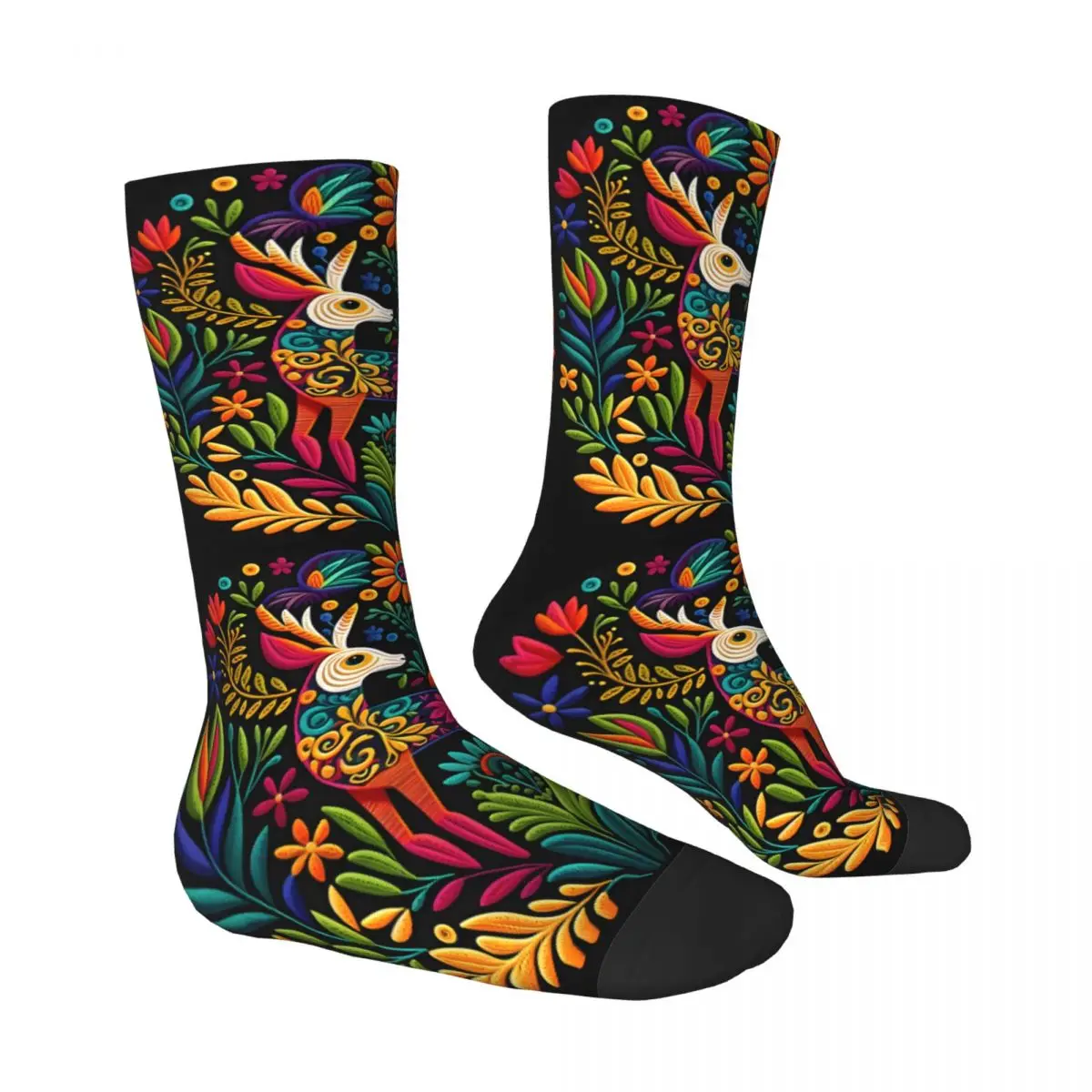 Забавные сумасшедшие носки для мужчин Аутентичные винтажные с принтом оленя и