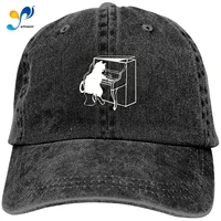 funny animal playing the piano adult neutral baseball dyed washed cowboy hat sunscreen cowboy father hat