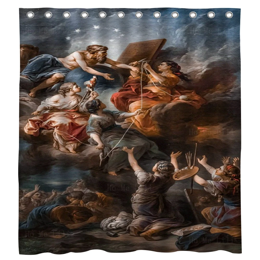 

Душевая занавеска с надписью «испорченная Дева Мария»