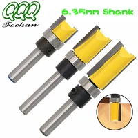qqq 1pc 14 shank template trim hinge mortising router bit straight end mill trimmer cleaning flush trim tenon cutter forwoodwor