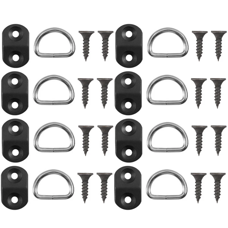 4/8 шт. универсальные автомобильные стопорные сетки для багажника, крепежные крючки, автомобильные тяговые кольца D-типа, грузовая сетка, крепежные напольные крючки, аксессуары