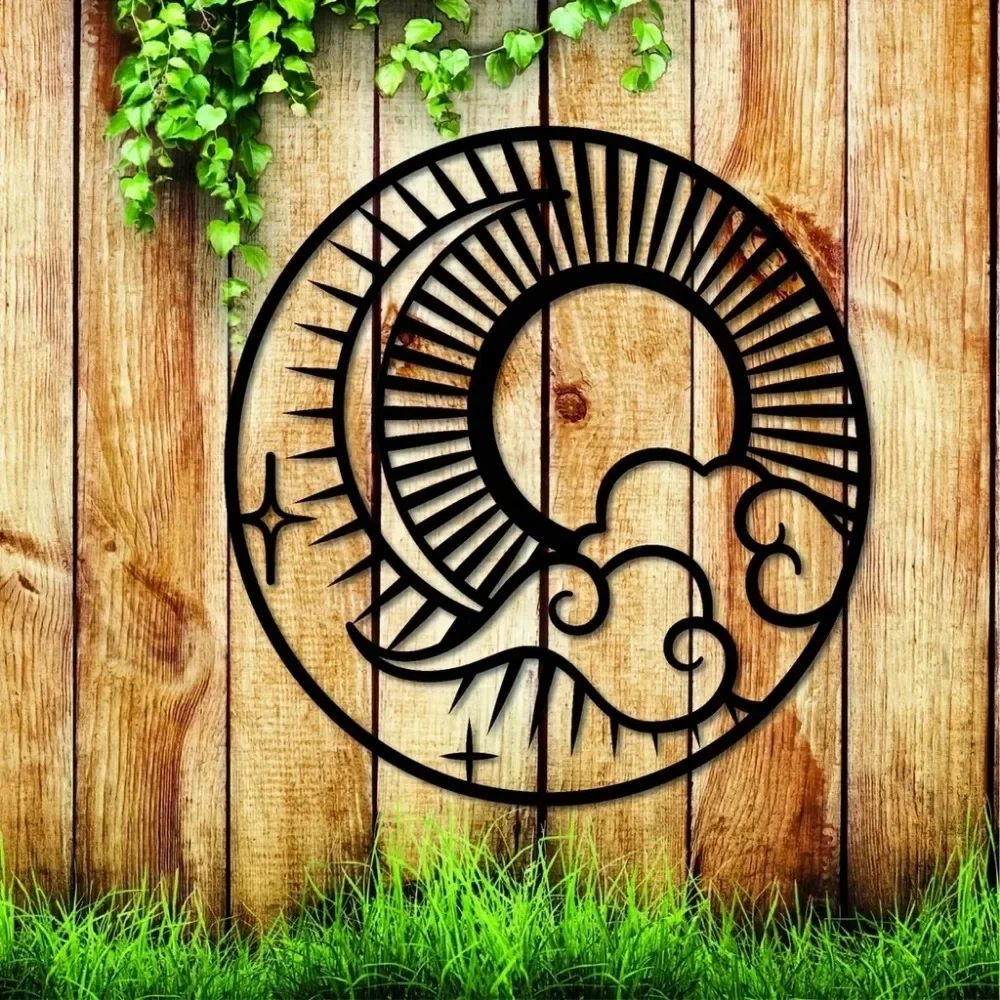 Металлический Настенный Рисунок — Легкий Солнечный Лунный Стеллар Городской