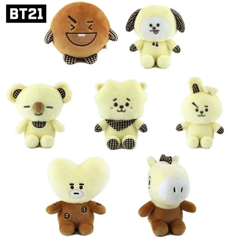 Bt21 Plush Doll Toy Pendant Tata Rj Koay Shooky Mang Chimmy Cooky New Style Kawaii Plush Doll Toy Keychain Backpack Pendant Gift