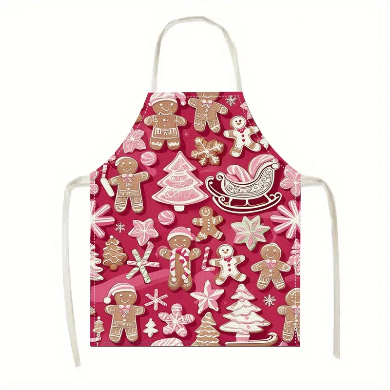 

Рождественский фартук с пряничным узором: праздничный и веселый для праздничной кулинарии! Противообрастающий фартук новогоднее украшение для дома