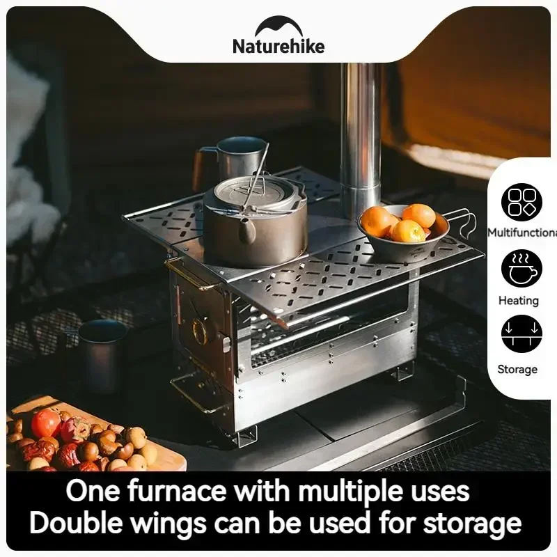 Naturehike уличная печь для подогрева дров портативная нержавеющая сталь двойные