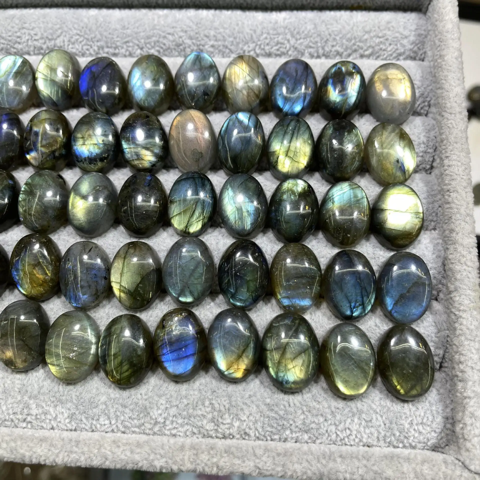 Оптовая продажа 5 шт./упаковка бусины из натурального Лабрадорита кабошон 12x16 мм