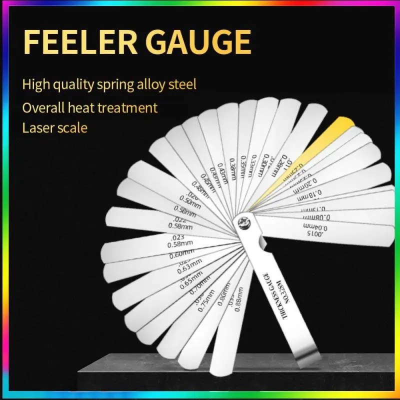 

32 Blades Metric Feeler Gauge High Precision 0.04-0.88 Thickness Gages Gap Filler Feeler Gauges Woodworking Measuring Tool