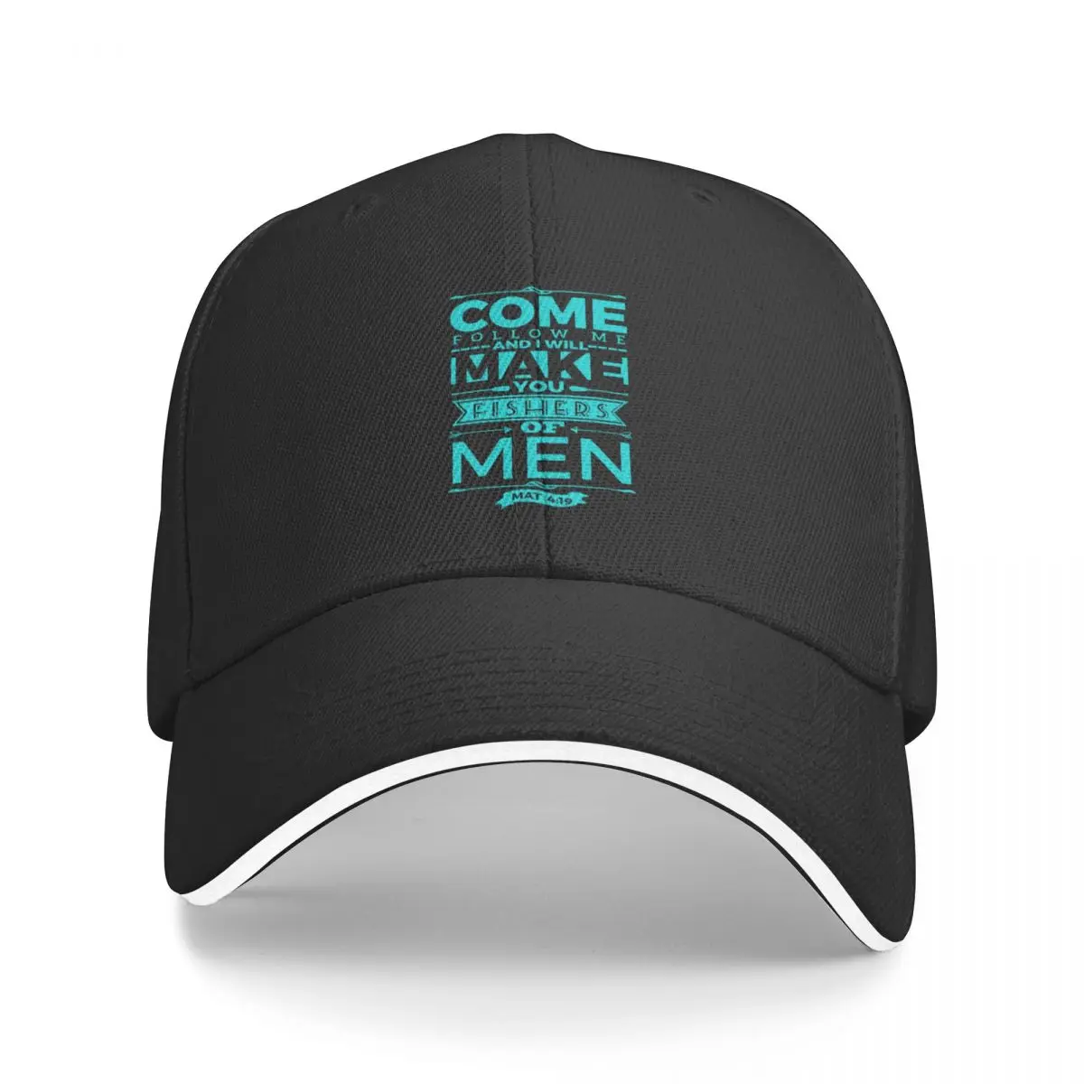 

Baseball Hat for Men Women Snapback Bible Verse Mathew 4:19 Come Follow Me and I Will Make You Fishers of Man Hiking Cute Hats