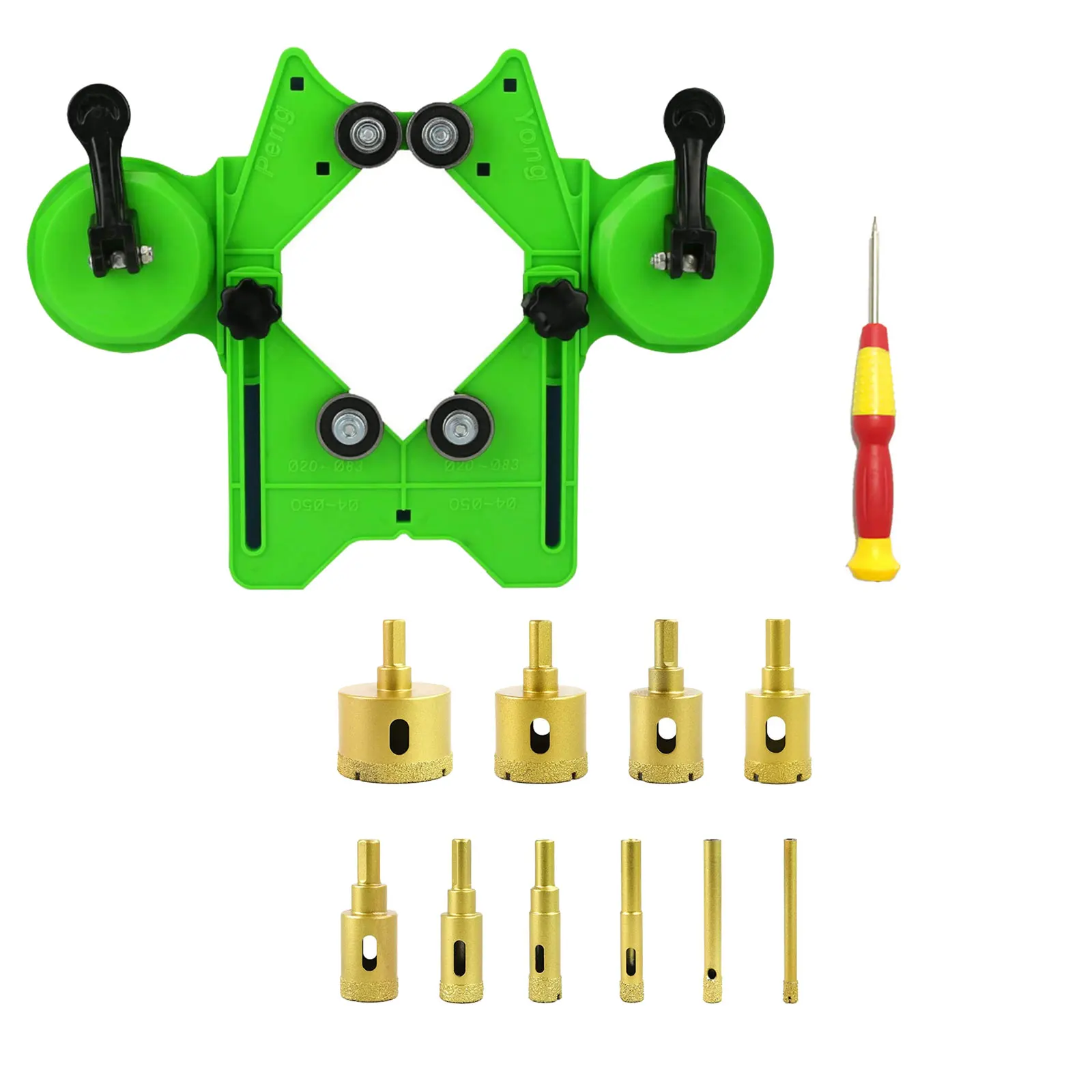 

Diamond Core Hole Saw Drill Bits 6/8/10/14/18/25/28/32/40/50mm Screwdriver Cutter Guide Set For Marble Glass Tile Granite