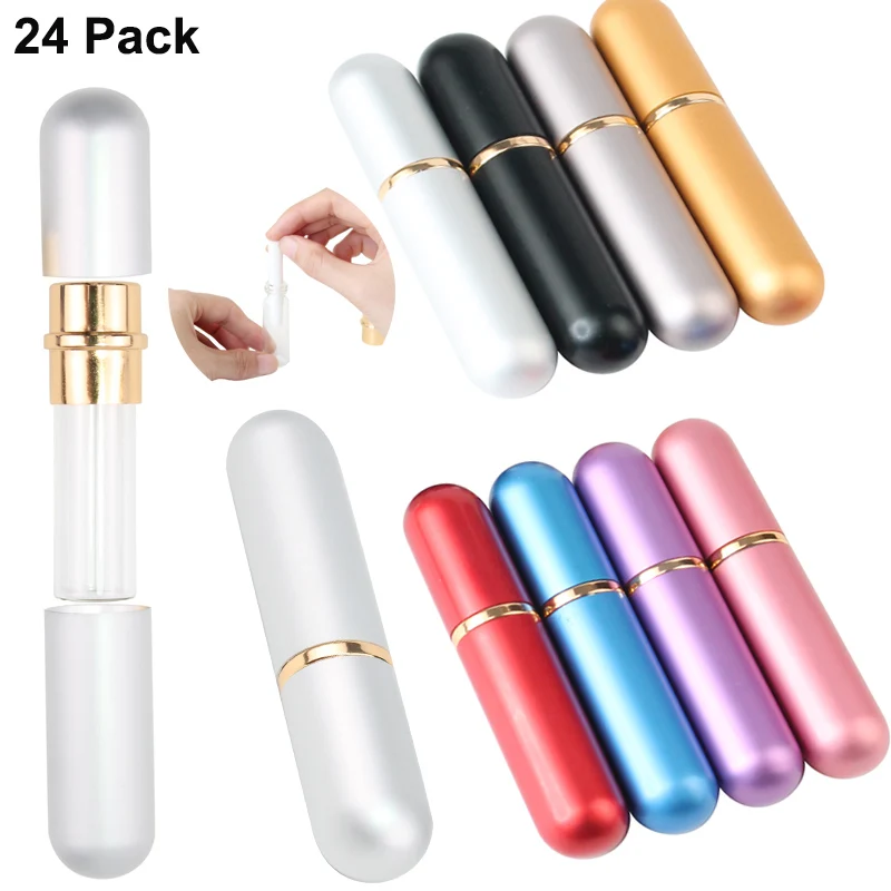 

24 шт./упаковка, пустые алюминиевые трубки для эфирных масел