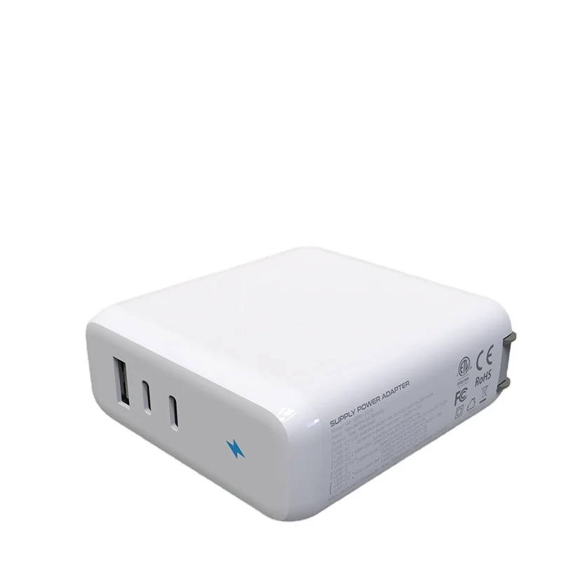

PD 100W GaN 3-Port Power Adapter US/EU Quick Charger For 8pin/Huawei Xiaomi USB Type C Mobile Phone Charging Adapter