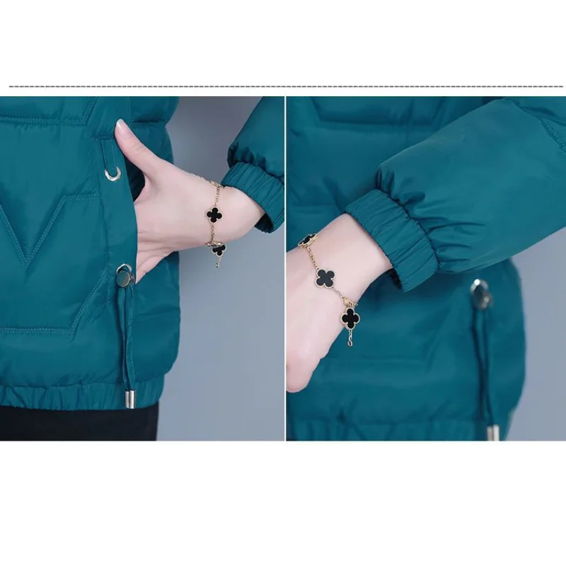 2023 New Winter Jacket Cotton Coat Women Short Slim Stand Collar Korean Fashion Warm Small Padded Jacket Coat