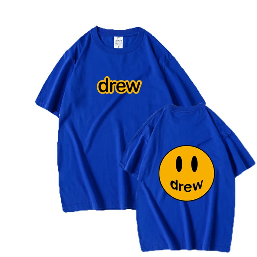 brand drew 2022 hot summer new cotton mens t shirt short sleeve high quality hip hop printed men womens t shirt for male tops free global shipping