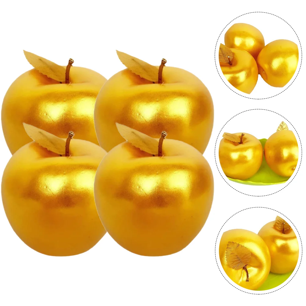 

Simulated Golden Artificial Model Restaurant Fruits Simulation Apples Decor Lifelike Decors Foam