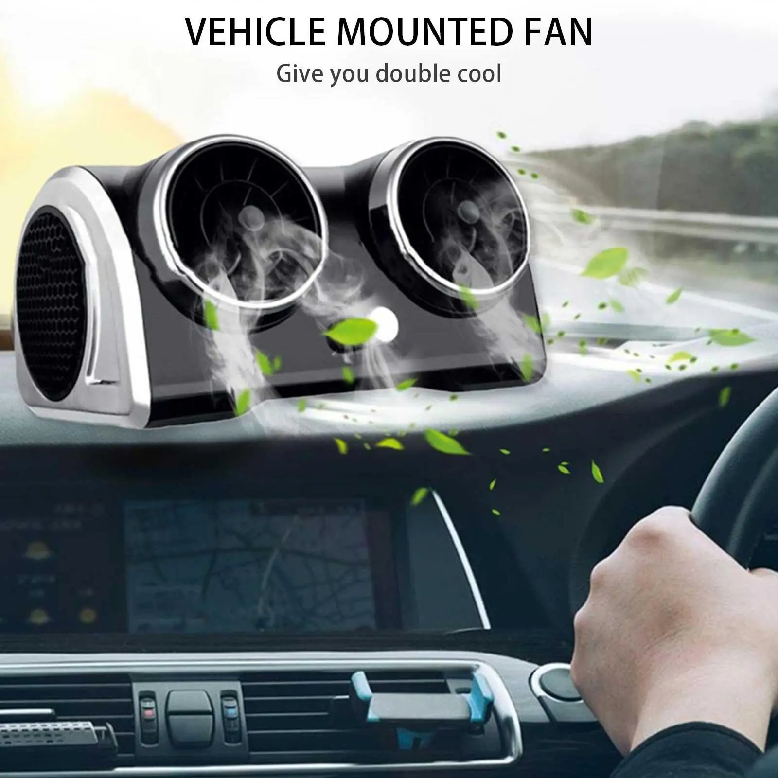 

Car Fan 12V/24V Car Bladeless Electric Cool Fan Cooler Air Vent Radiator Portable Desktop Cooler For Cars Camper RV Caravan