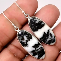 new vintage black white glaze stone dangle earrings for women endless earrings boho ethnic party jewelry