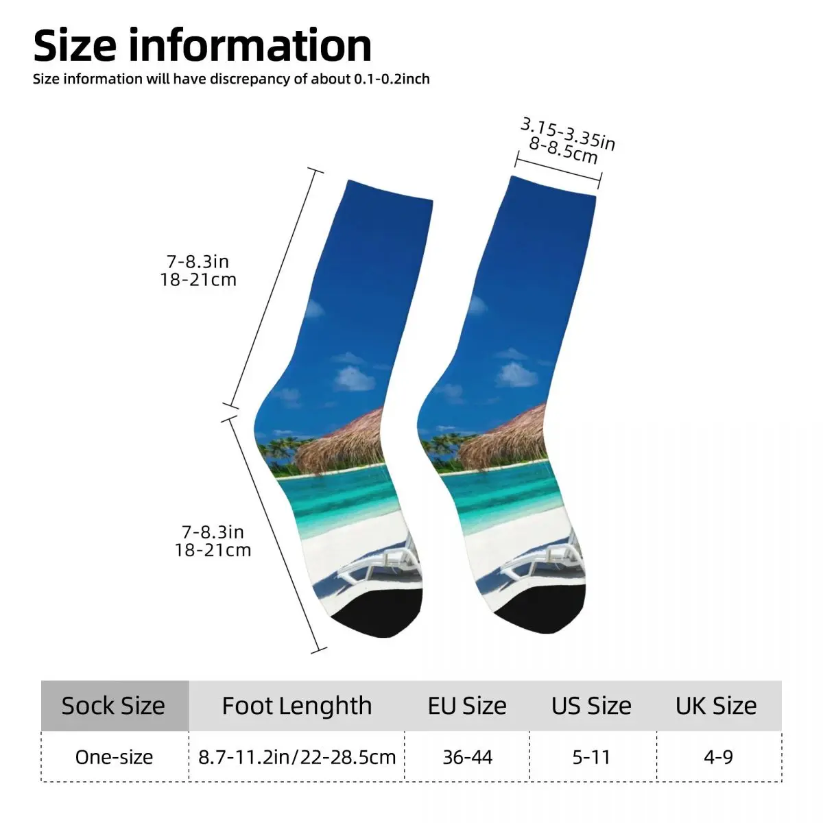 Пляжные носки с мальдивами чулки в стиле Харадзюку морским пейзажем женские