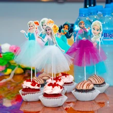 Disney Princess Cake Decoration Frozen Elsa Anna Princess Cake Cupcake Toppers Baby Shower Birthday Supplies Party Cake Decor