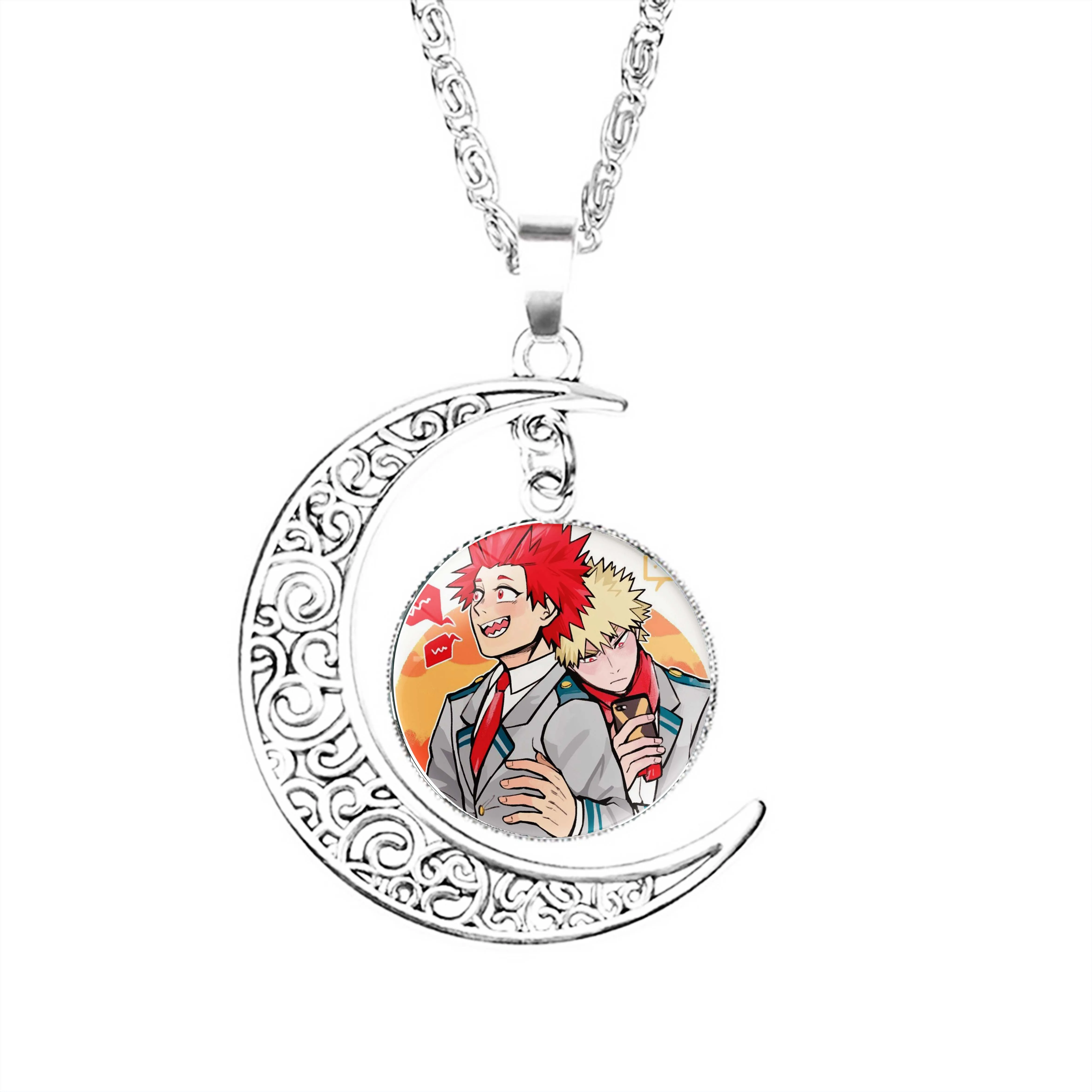 

Extrovert Shield Moon ожерелье из нержавеющей стали кулон подарки модные ювелирные изделия для женщин девушек мужчин ювелирные изделия для влюбленных купол полумесяц