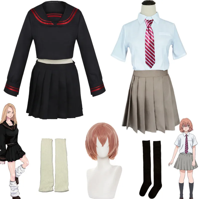 

Anime Tokyo Revengers Tachibana Hinata Cosplay Costume JK School Outfits Shirt Skirt Socks Suit Shiba Yuzuha Halloween Clothes