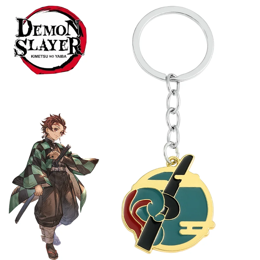 

Demon Slayer Kamado Tanjirou Nichirin Sword Keychain Anime Kimetsu No Yaiba Props Pendant Keyring Key Holder Jewelry Accessories