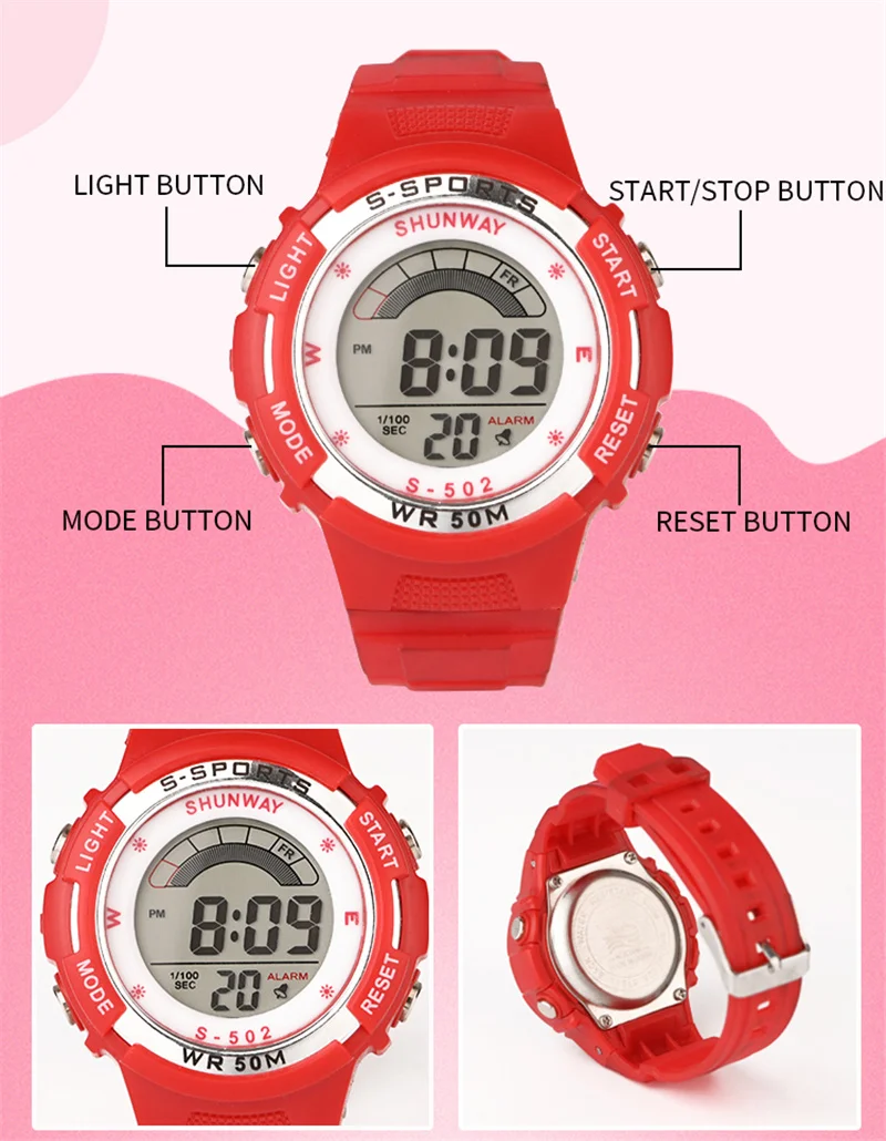 Часы детские цифровые водостойкие 50 м 502 | Наручные часы