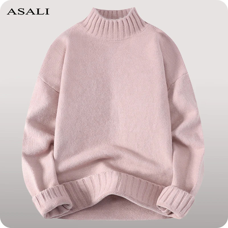 

2022 Men Slim Sweaters Solid Color Knitwear Mens Jumper Autumn Winter Casual O-Neck Pullovers Men Woollen Sweater Coat Clothing