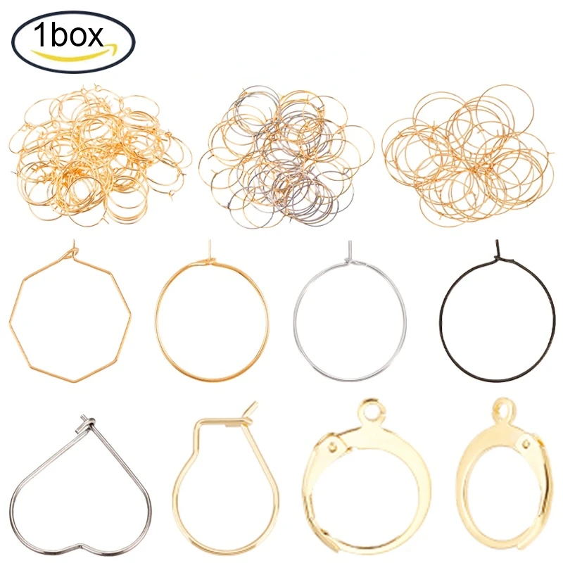 

30-00PCS Stainless Steel Hoop Earring Gold Plated Stainless Steel Color Leverback Earring Findings for Earrings Making