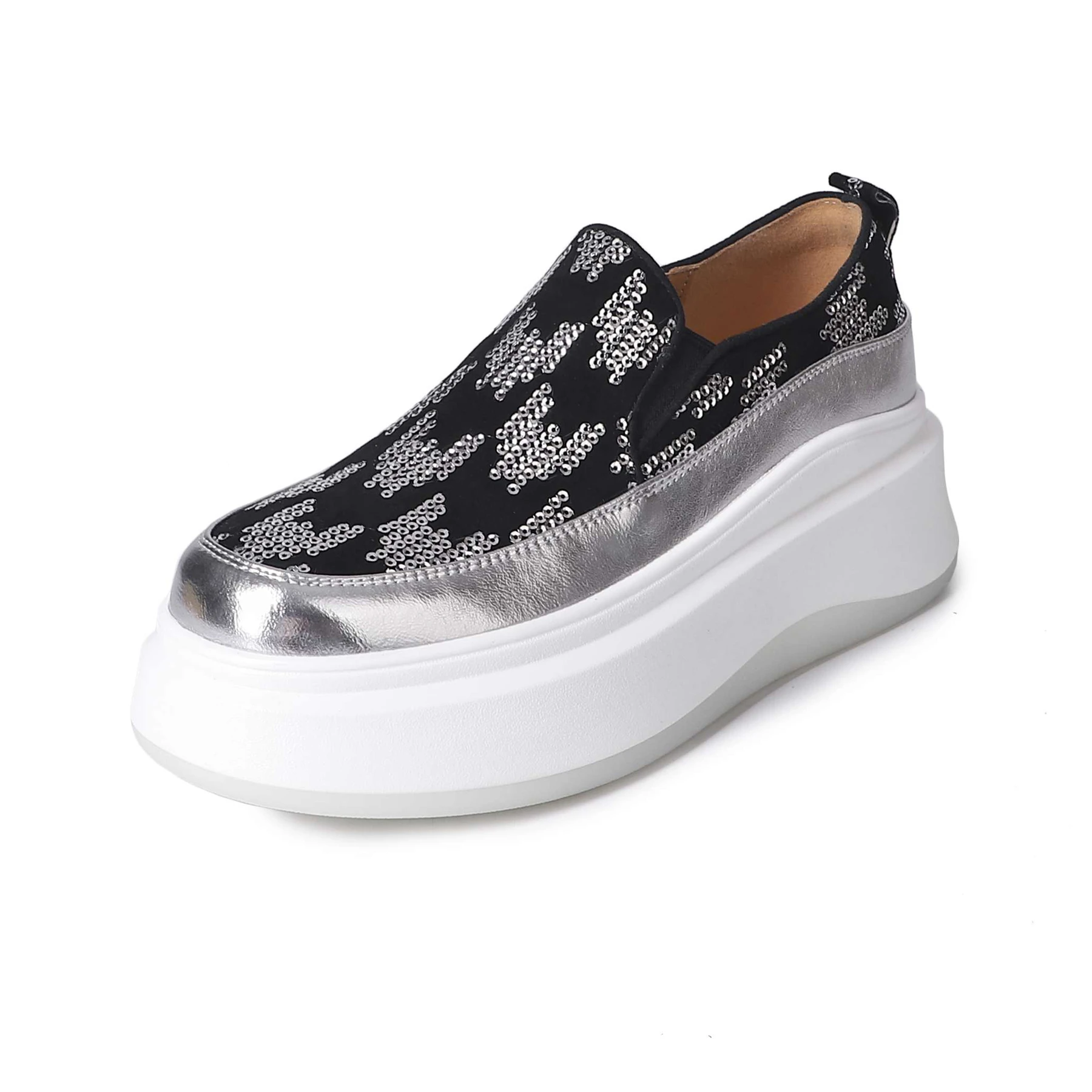 Lanxuryee овечья замша шикарные Высокие каблуки Платформа слипоны повседневные