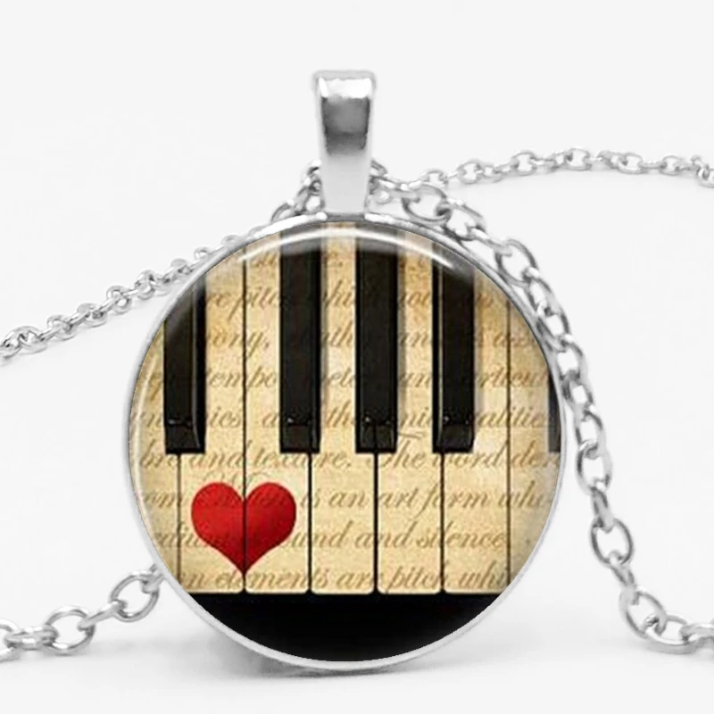 

LETS SLIM Piano Heart Pendant Necklace, Piano Accessories Music Teacher Gifts, Music Gifts, To Map Private Custom