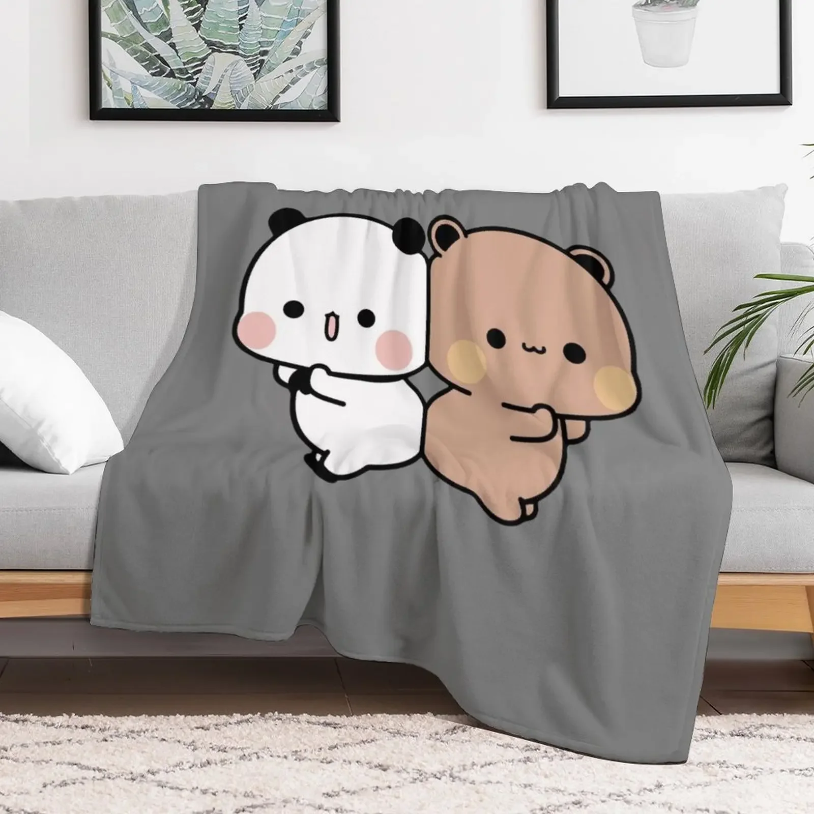 DuDu Bear and BuBu Panda милое одеяло для пары с волосатыми волосами многофункциональные