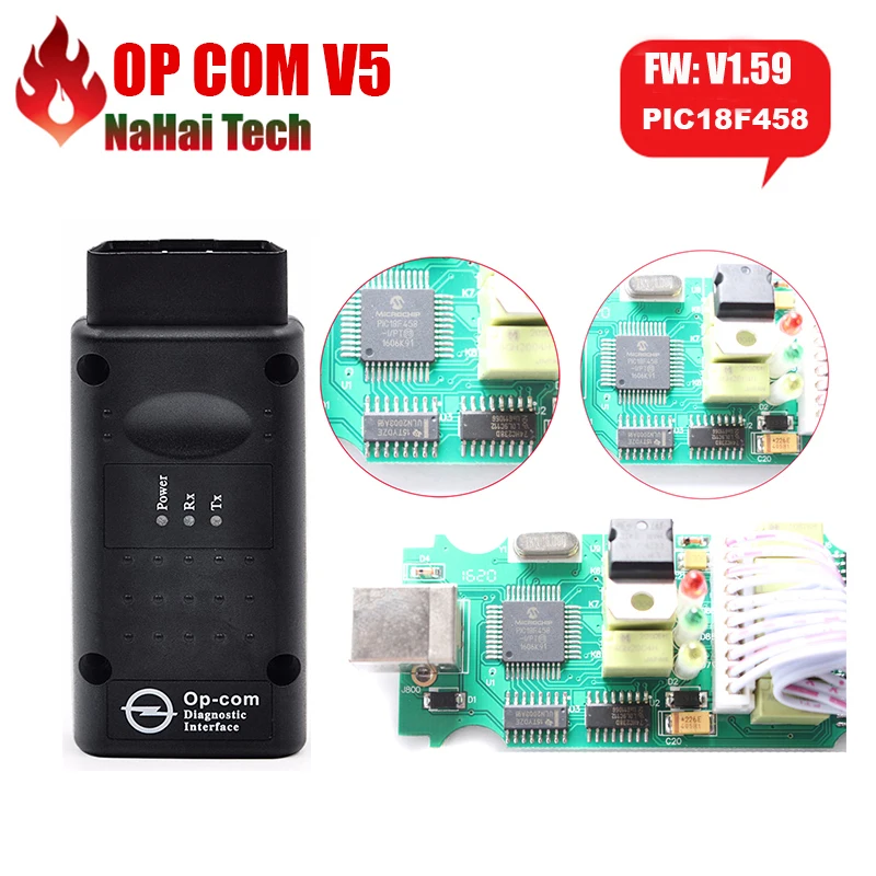 Инструмент для диагностики сканера OP COM V1.59 V1.99 FW OP-COM с чипсетом PIC18F458 обновлением