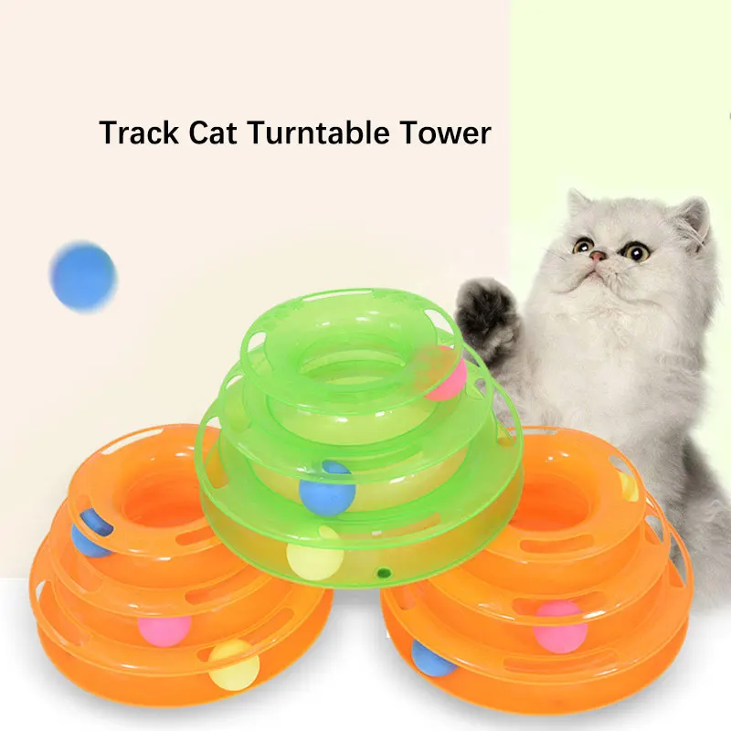 

Cat Toy Track Cat Turntable Tower Training Amusement Plate Keep Attracting Cat's Attention Cat's Intelligence Improve Cat Tunnel