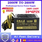 Блок питания для майнинга 2000 Вт, 2400 Вт, 2600 Вт, 180-240 В, ETH блок питания для майнинга биткоинов с поддержкой 6 GPU карт для майнинга, оборудование для майнинга