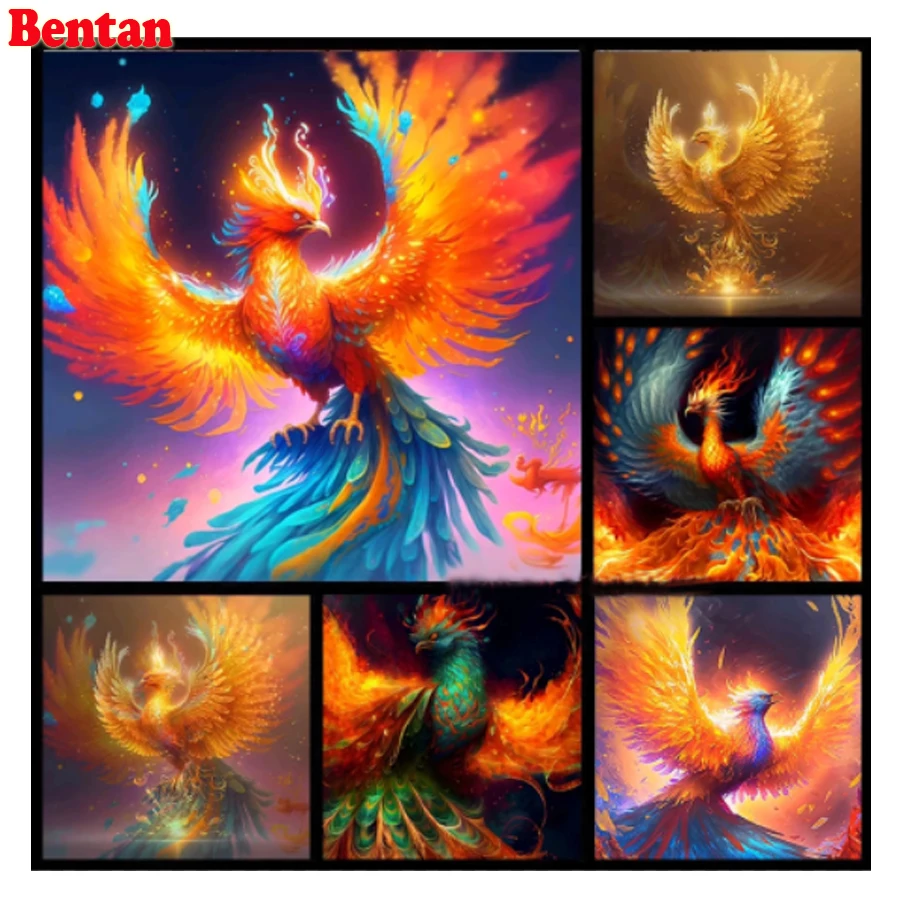 

Fantasy Flame Phoenix DIY 5D Diamond Painting Full Circle Resin Mosaic Diamond Embroidery Picture Rhinestone Home Decor Gift