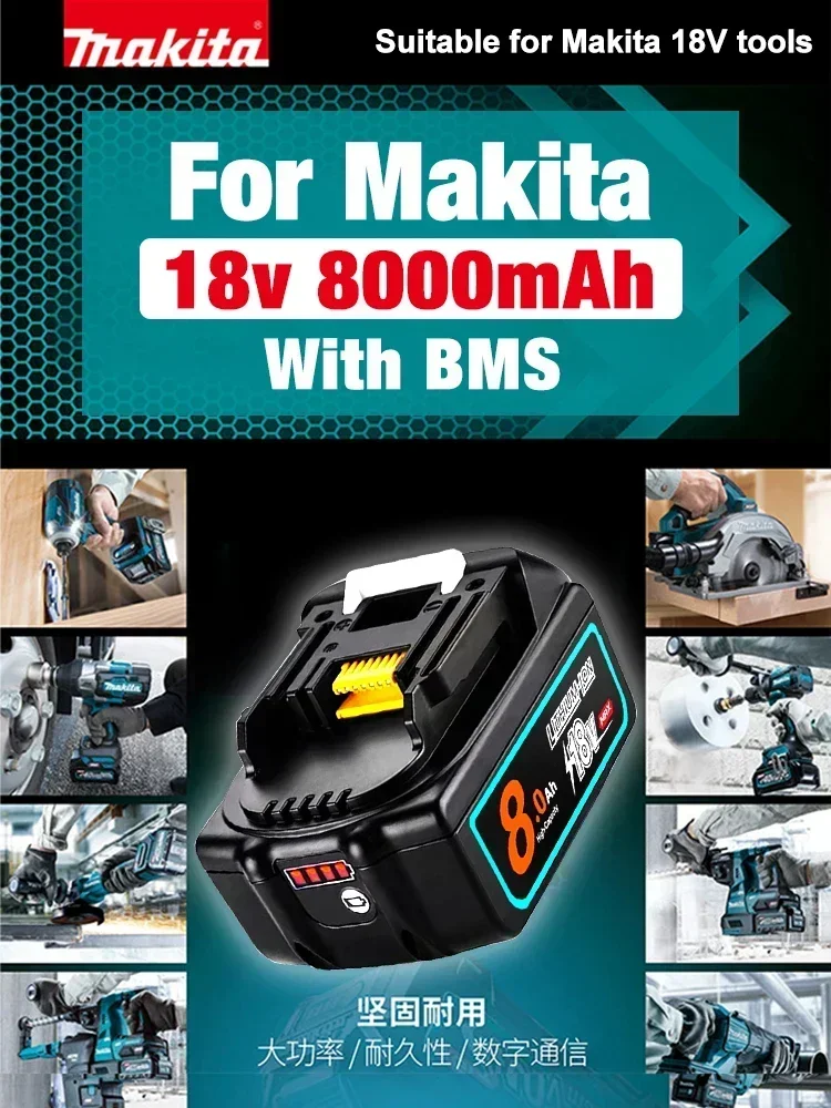 Для Makita 12Ah/8Ah/6Ah для аккумулятор 18 В BL1830B BL1850B BL1850 BL1840 BL1860 BL1815 сменная литиевая
