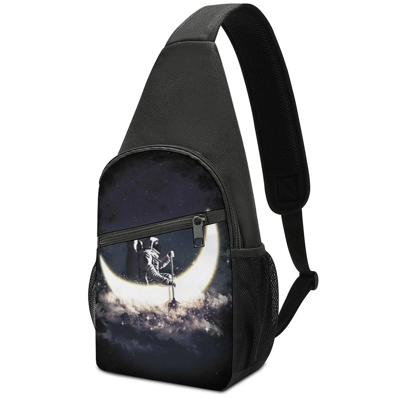 

Moon Astronaut Sailing Shoulder Bags Career Stylish Chest Bag Boy Phone Travel Sling Bag Outdoor Print Crossbody Bags
