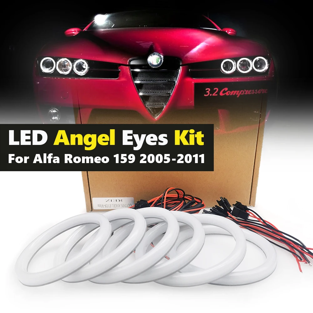Kiểu Dáng Xe 6 Cho Alfa Romeo 159 2005-2011 Siêu Sáng Trắng Bông Màu Led Đôi Mắt Thiên Thần Bộ ban Ngày Đèn DRL