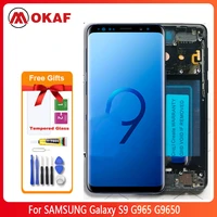 okanfu new original amoled replacement for samsung galaxy s9 plus lcd display touch screen digitizer with frame g965 g9650 s9 l