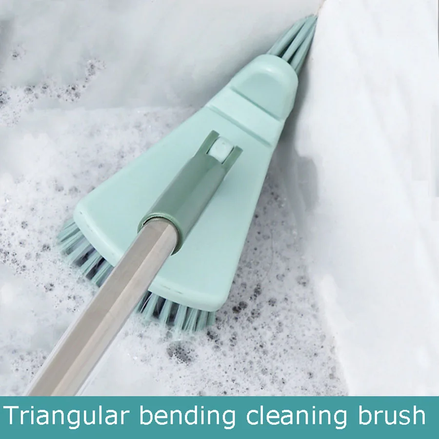 

Triangular Floor Cleaning Brush Bathroom Toilet Accessories for Cleaning Long Handle Bathtub Gap Bendable Brush Clean Supplies