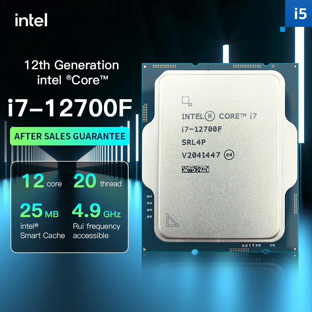 Процессор intel core i7-12700F New i7 12700f 4,9 ГГц 128 ГГц 12-ядерный процессор 20 потоков 65 Вт LGA1700 новый, без вентилятора