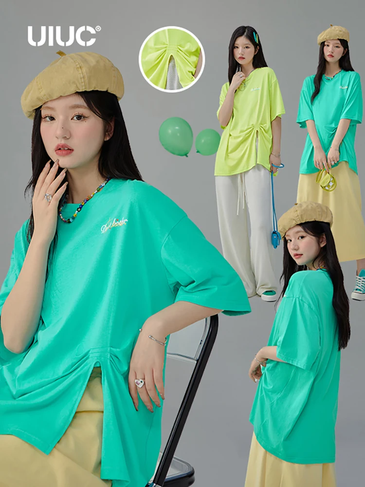 

UIUC Front Slit Short Sleeve T-shirts for Teen Girls