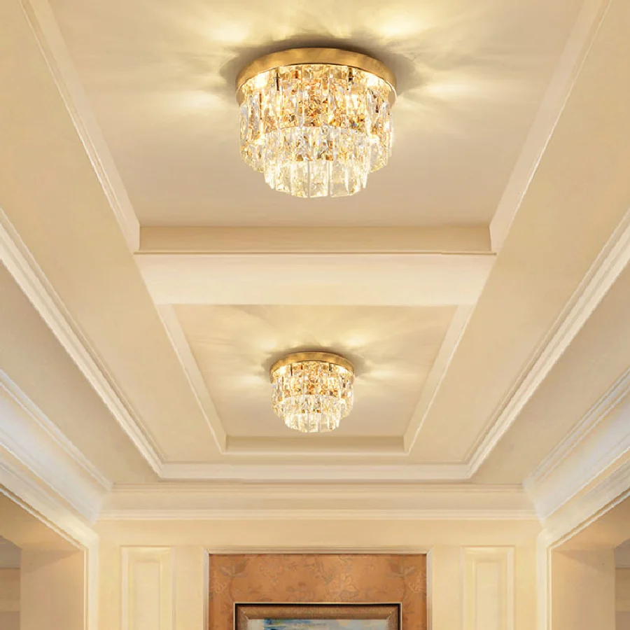 

Light Luxury Modern Simple Crystal Corridor Light Entrance Porch Light Balcony Cloakroom Small Ceiling Light